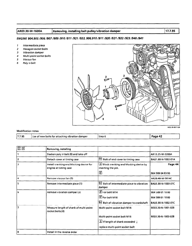MERCEDES-BENZ OM904 LA 4.2L VARIO BUS DIESEL ENGINE
