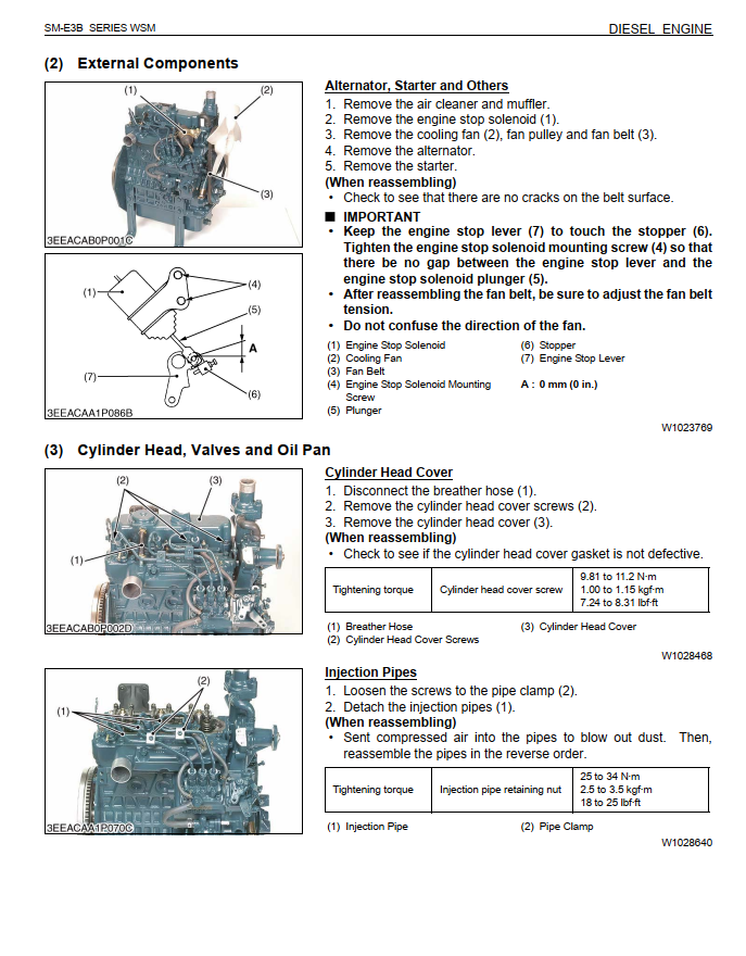 KUBOTA Z482 Z602 D662 D722 D782 D902 E2B E3B DIESEL ENGINE