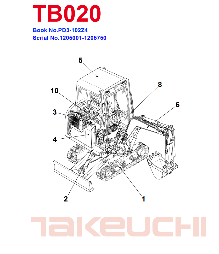TAKEUCHI TB020 MINI EXCAVATOR SERVICE MANUAL