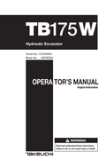 TAKEUCHI TB175W OPERATION MANUAL