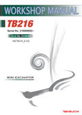 TAKEUCHI TB216 MINI EXCAVATOR WORKSHOP MANUAL