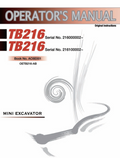 TAKEUCHI TB216 OPERATION MANUAL