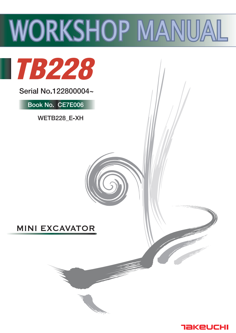 TAKEUCHI TB228 TB 228 MINI EXCAVATOR