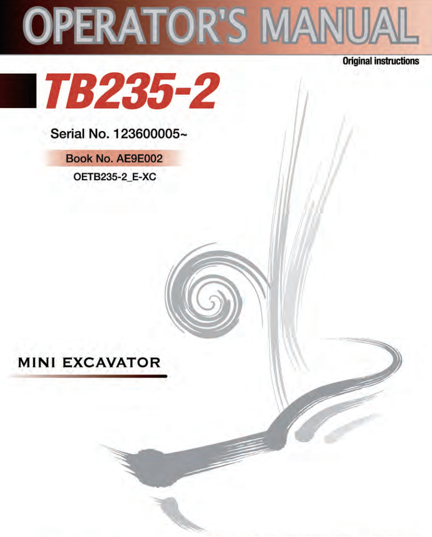 TAKEUCHI TB235-2 OPERATION MANUAL