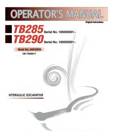 TAKEUCHI TB285 TB290 OPERATION MANUAL