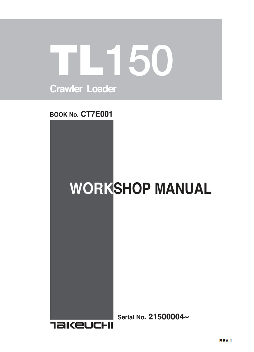 TAKEUCHI TL150 SERVICE MANUAL