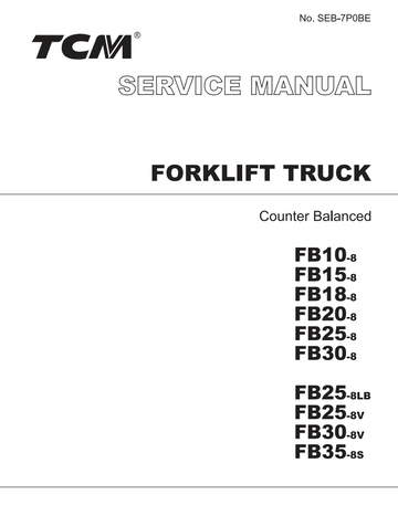 TCM FB FB-8 SERIES BATTERY FORKLIFT