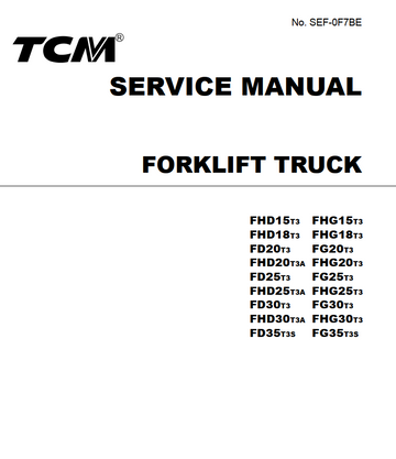 TCM FD FG FHD FHG SERIES FORKLIFT TRUCK