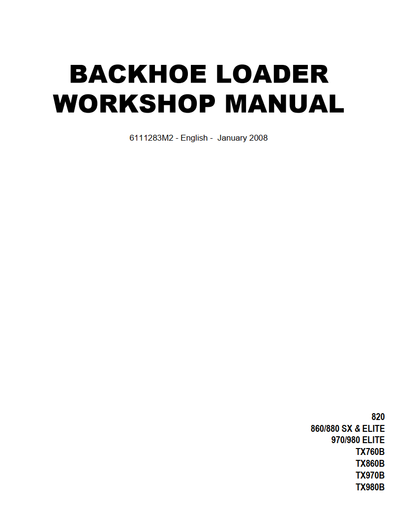 TEREX 760 820 860 880 970 980 BACKHOE