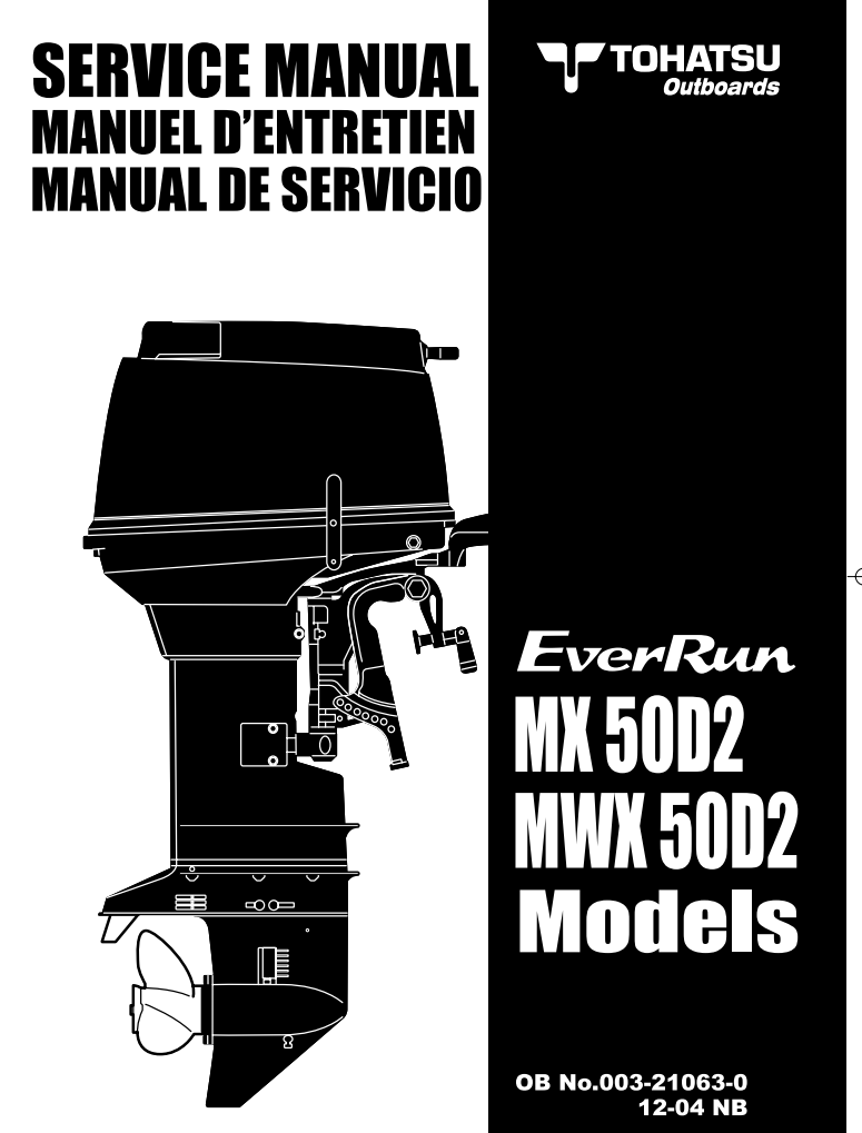 TOHATSU EVERRUN MX50D2 MWX 50D2 OUTBOARD
