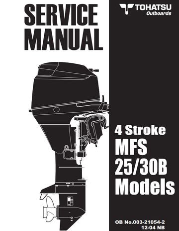 TOHATSU OUTBOARD MFS 25B MFS 30B