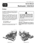 TORO REELMASTER 216 216D 216-D SERIES MOWER