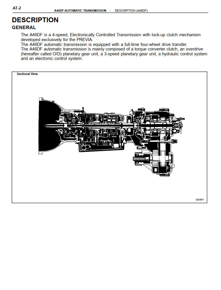 TOYOTA A46DE A46DF AUTOMATIC GEARBOX TRANSMISSION