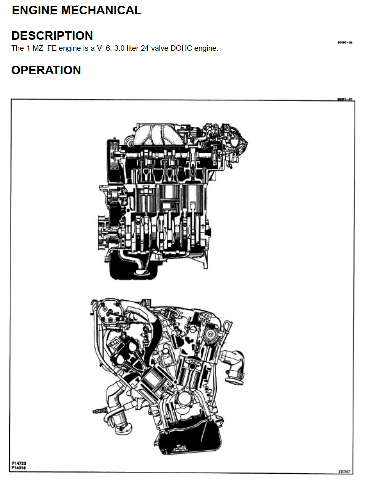 TOYOTA LEXUS 1MZ–FE 3.0L V6 ENGINE
