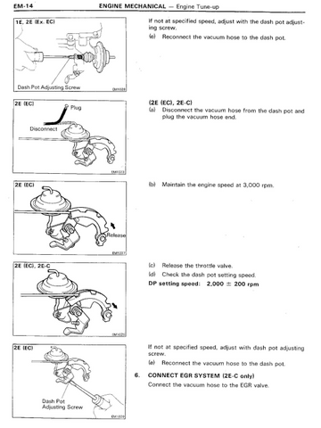 TOYOTA STARLET 1E 2E 2E-C 1984-1989 ENGINE