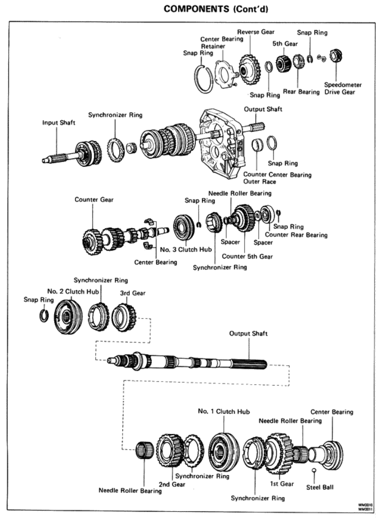 TOYOTA W58 R154 AND E154 MANUAL TRANSMISSION