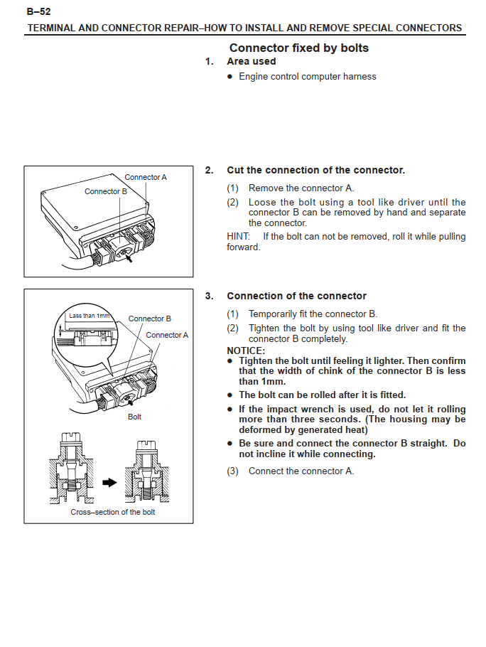 TOYOTA WIRE HARNESS AND CONNECTORS 1991 - 2008