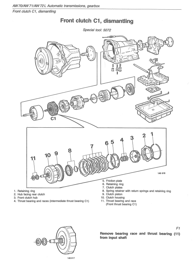 VOLVO AUTO TRANSMISSION BW55 AW55 AW70 AW70L AW71 AW71L AW72L
