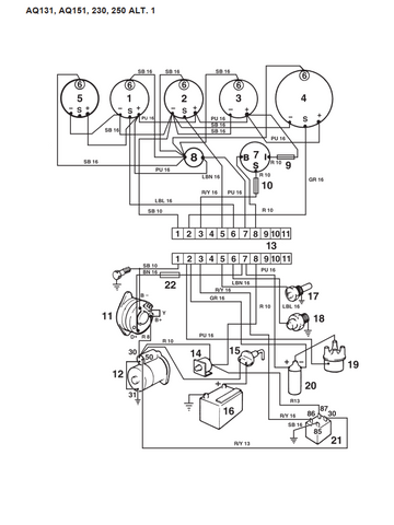 VOLVO PENTA 230 250 251 AQ131 AQ151 AQ171