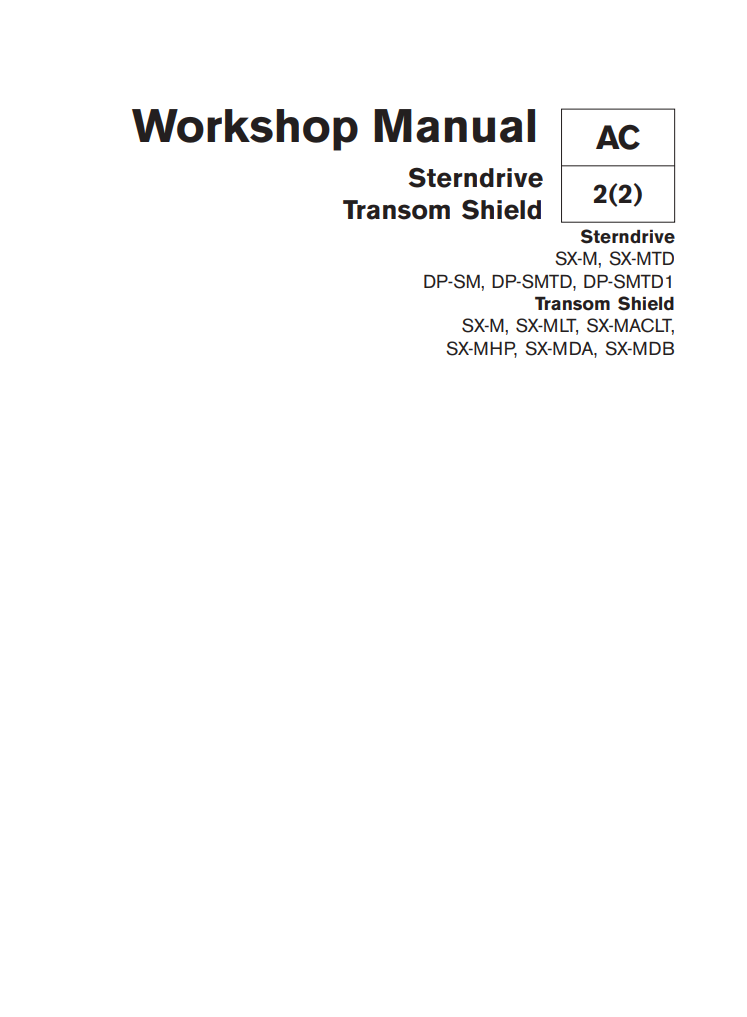 VOLVO PENTA SX-M DPS-M DRIVE STERNDRIVE AND TRANSOM SHIELD