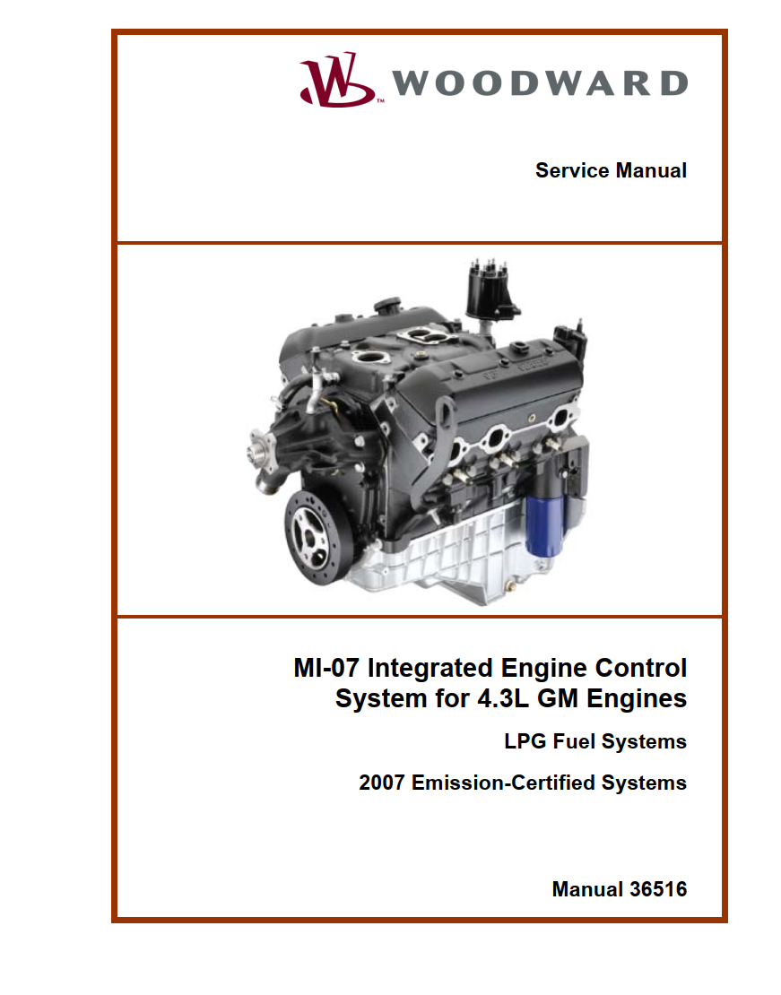 WOODWARD 4.3L GM ENGINES MI-07 INTEGRATED ENGINE CONTROL SYSTEMS