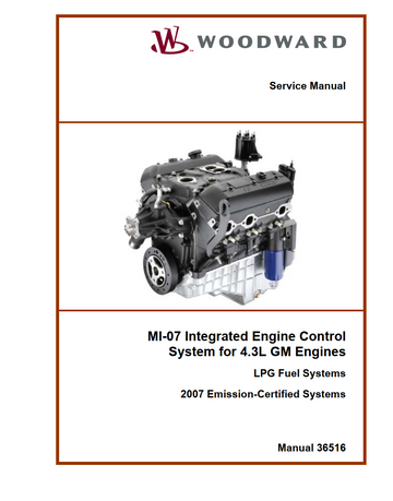 WOODWARD 4.3L GM ENGINES MI-07 INTEGRATED ENGINE CONTROL SYSTEMS