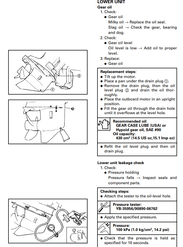 YAMAHA 40V 40W 50H 50W OUTBOARD MOTOR