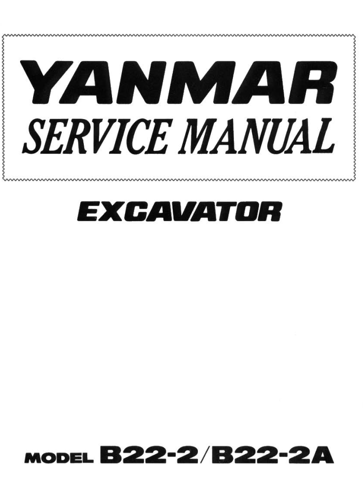 YANMAR B22-2 B22-2A CRAWLER MINI EXCAVATOR