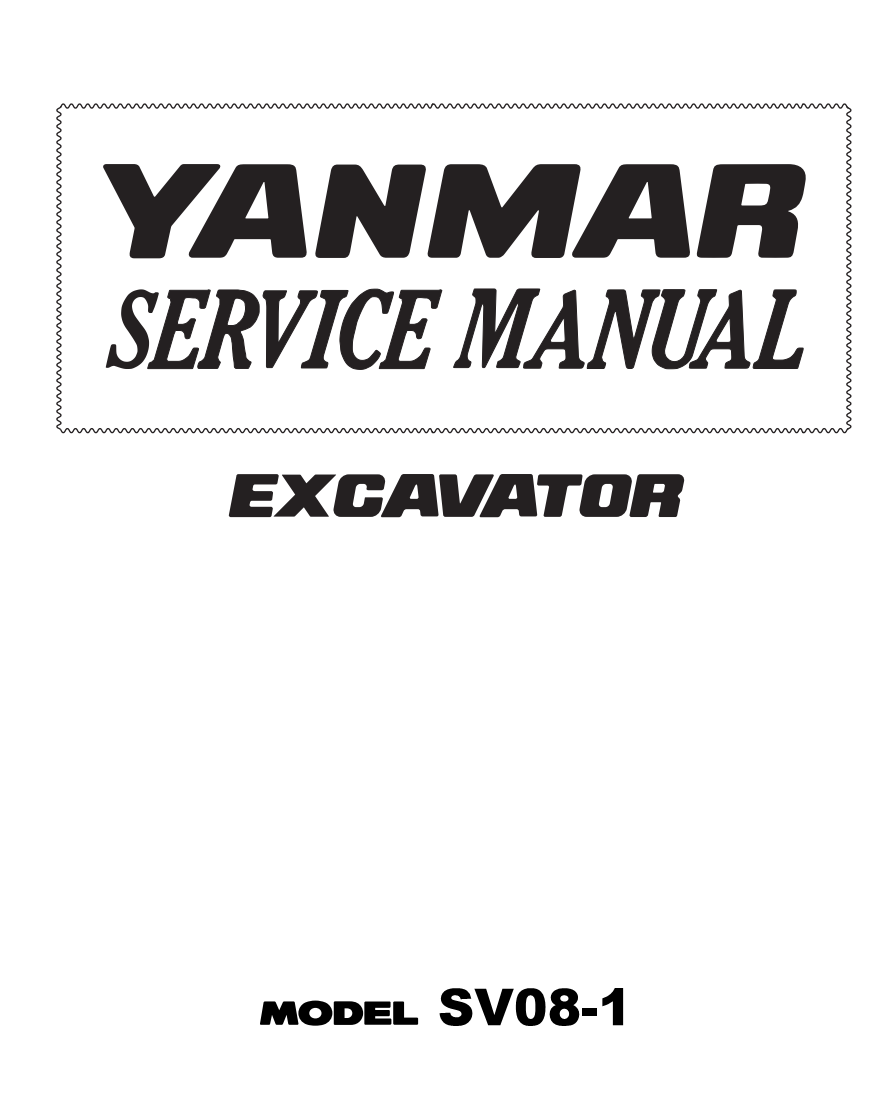 YANMAR SV08 SV08-1 CRAWLER MINI EXCAVATOR