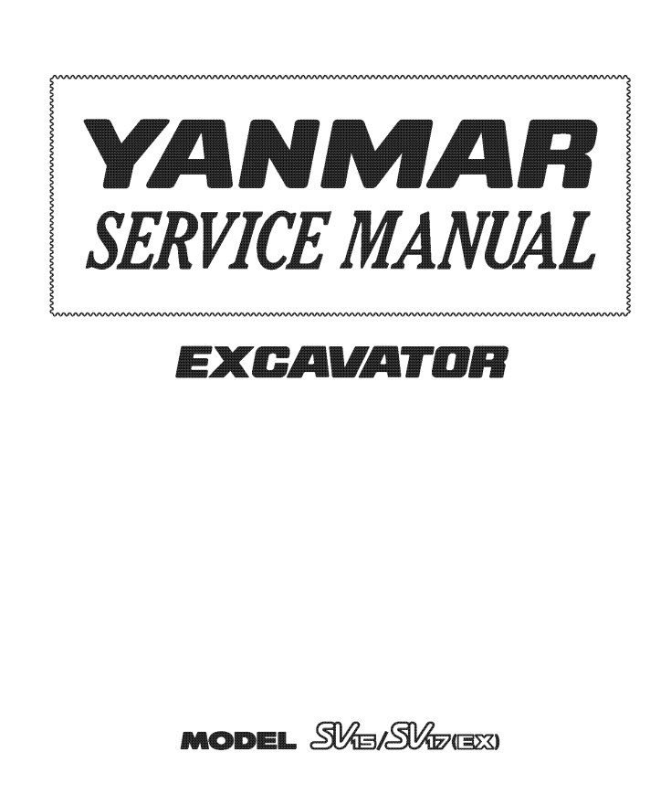 YANMAR SV15 SV17 EX MINI EXCAVATOR