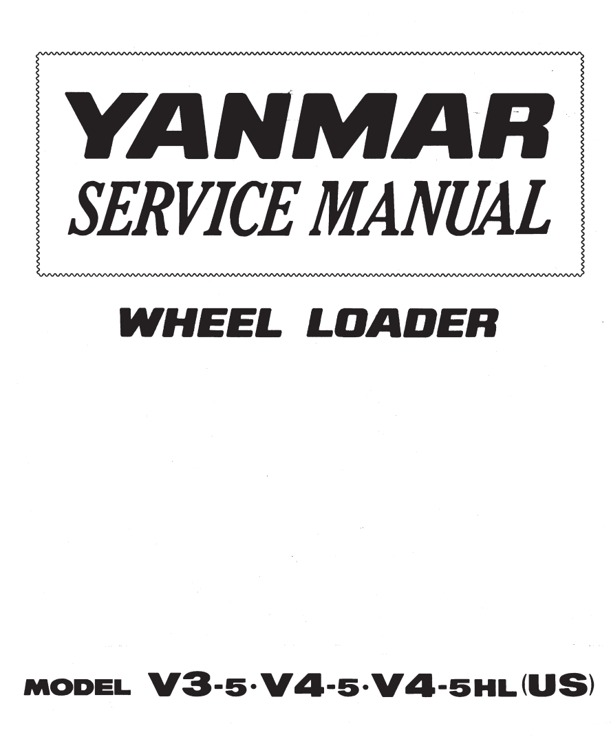 YANMAR V3-5 V4-5 V4-5HL WHEEL LOADER EXCAVATOR