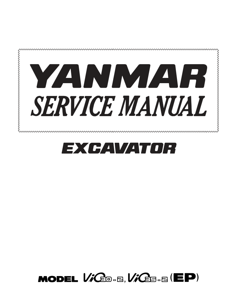 YANMAR ViO30-2 ViO35-2 EP CRAWLER EXCAVATOR