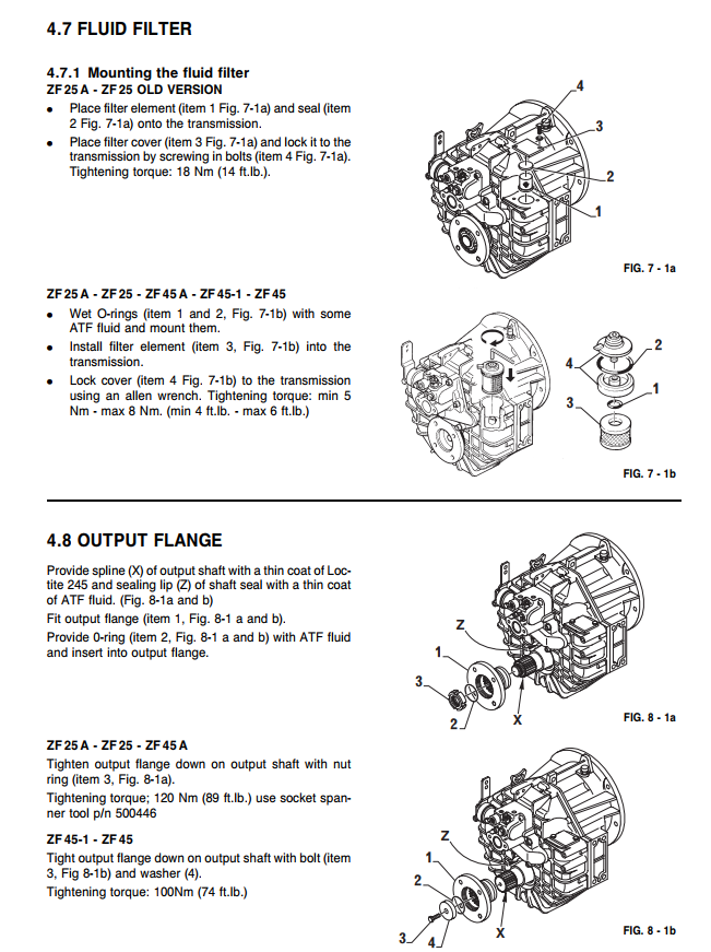 ZF 25 45A 45 63 63A 80 85A MARINE TRANSMISSION GEARBOX